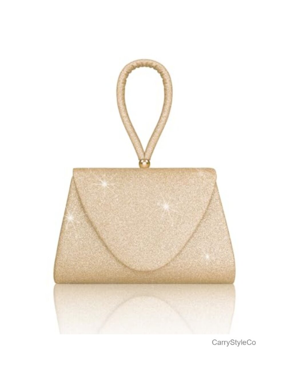 Women's Sequin Evening Bag Top-Handle Clutch with Detachable Chain, Party Purse
